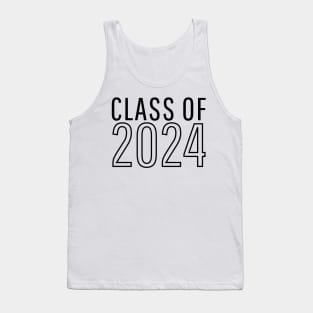 Class Of 2024. Simple Typography 2024 Design for Class Of/ Graduation Design. Black Tank Top